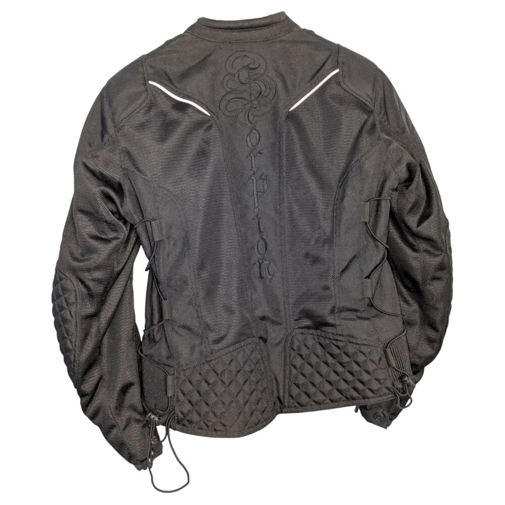 Scorpion Exo Women Blk Motorcycle Jacket Lg Quilted Zippered Cuffs liner - Picture 2 of 16